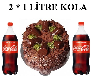 6 ile 9 Kişilik Çikolatalı Muzlu yaş pasta ve 2 adet 1 litre cola